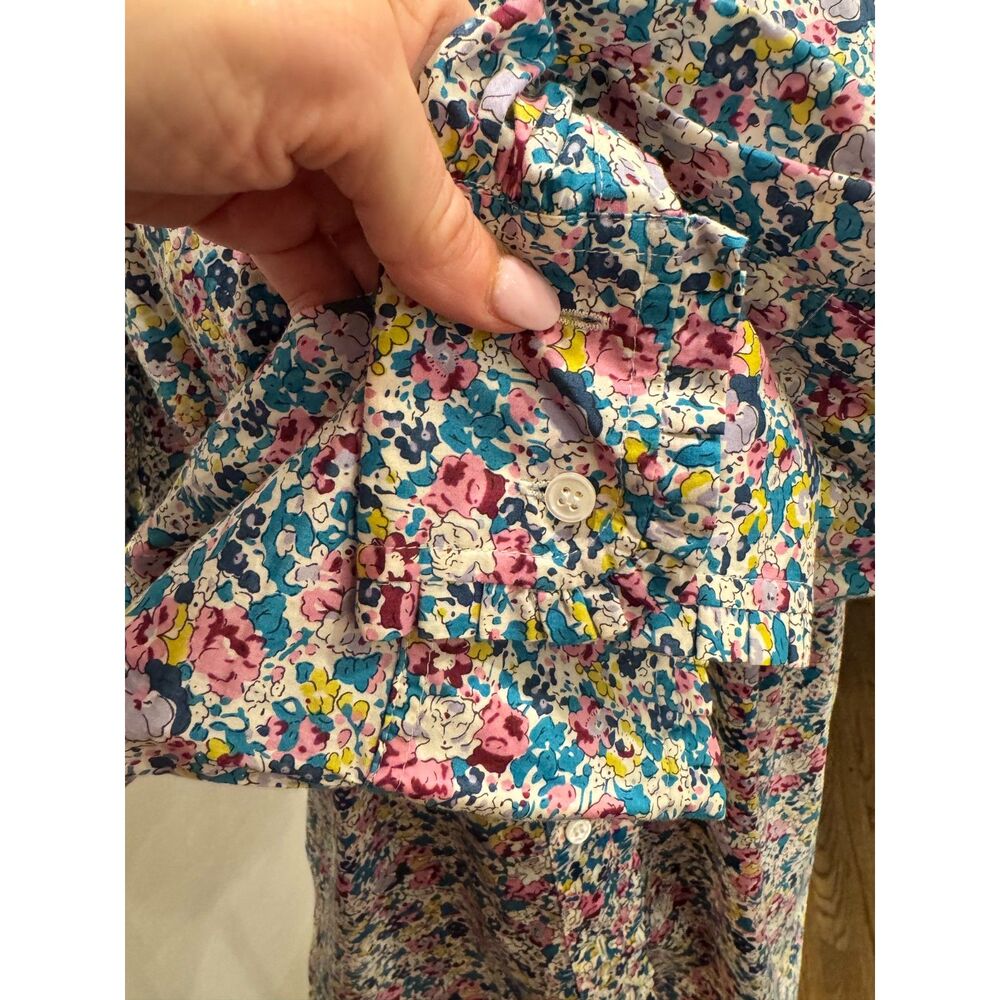 J.Crew Liberty Print Floral Ruffle Collar Button-Down Shirt – Size 8 (Runs Slim) - Picture 10 of 10